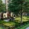 Lush landscaping with putting green